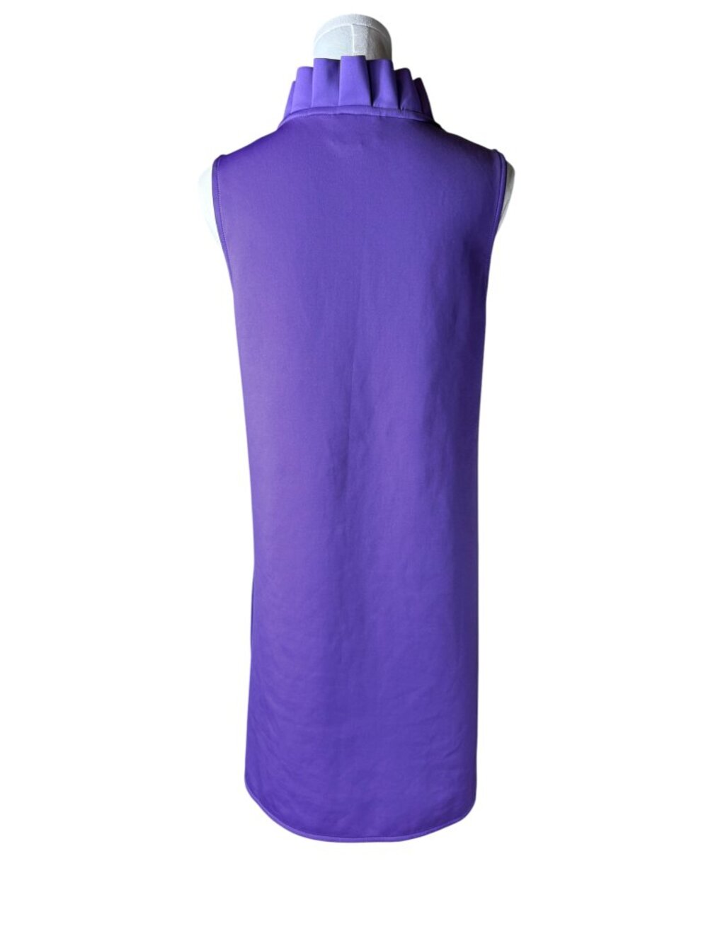 SSYS The Zoey Purple Scuba Ruffle Collar Zip Dress Size Small - Picture 5 of 8